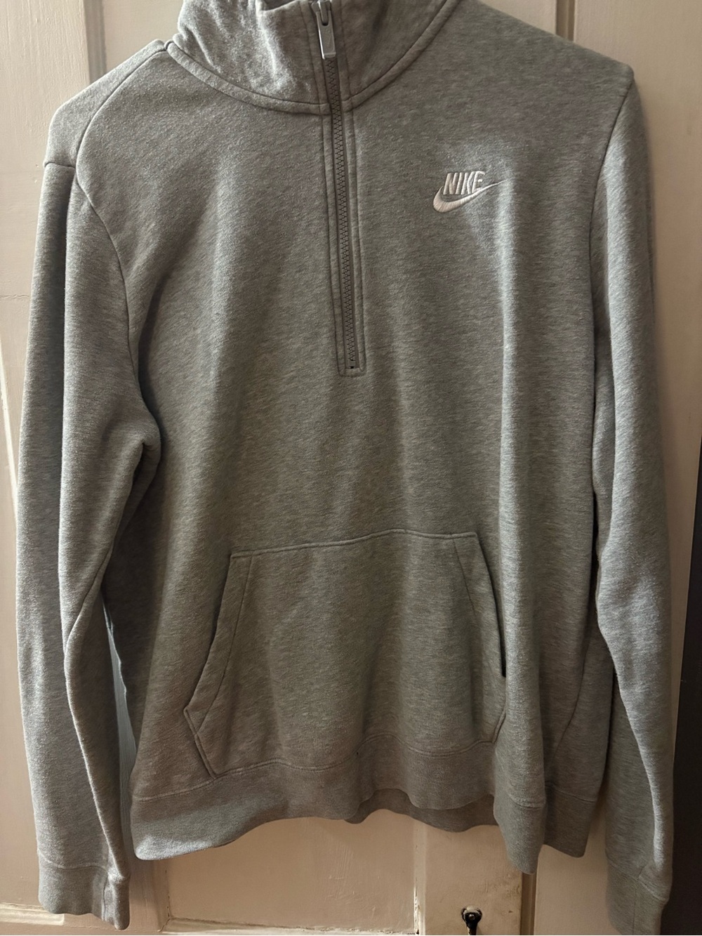 Nike Light Gray Zip-Up Sweatshirt